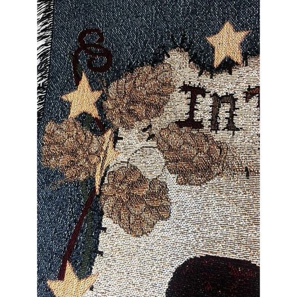 Woven Christmas/Winter Throw Blanket Snowmen By Jamie Carter 50 in x 60 Fringe - Picture 7 of 13